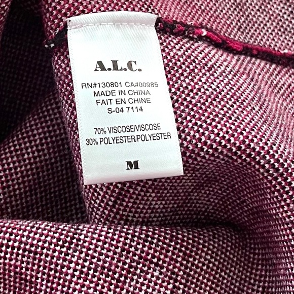 A.L.C.,Classic Striped w/Cabernet Floral Motif, Stretch, Dress, EUC,Size Medium - Picture 8 of 9